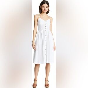 ROLLA'S Ivory Button-Front Midi Dress